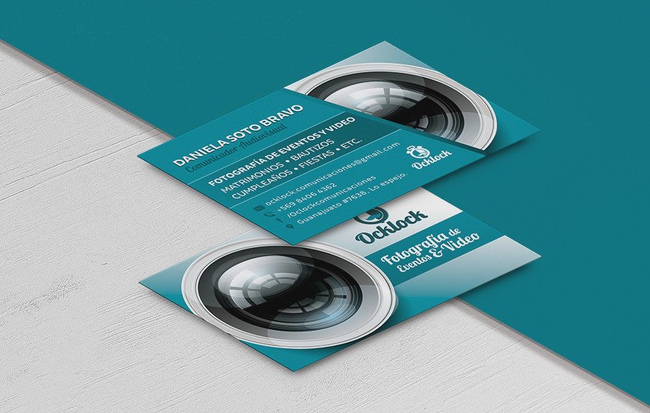 Diseño de tarjetas de presentación fotografo camara